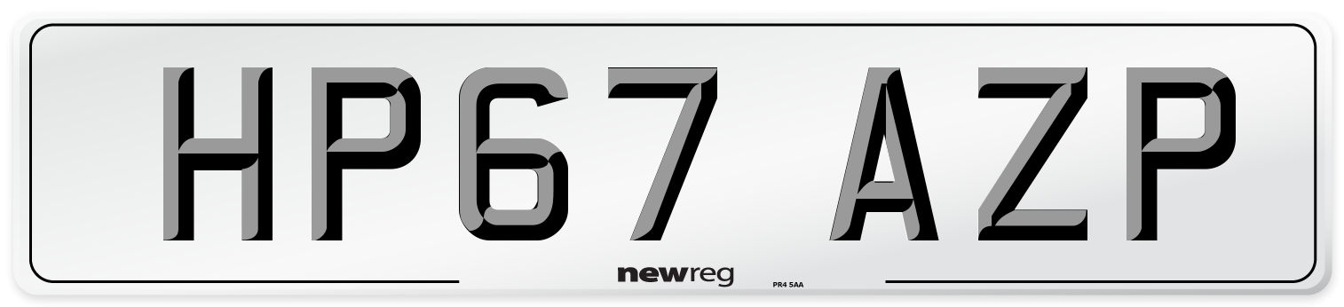 HP67 AZP Number Plate from New Reg